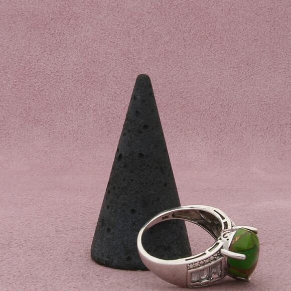 chuck clemency sterling silver topaz & green turquoise ring size 9.5 - Picture 3 of 3